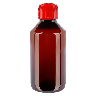 Bild PET Flasche 250ml mit rotem Verschluss OV