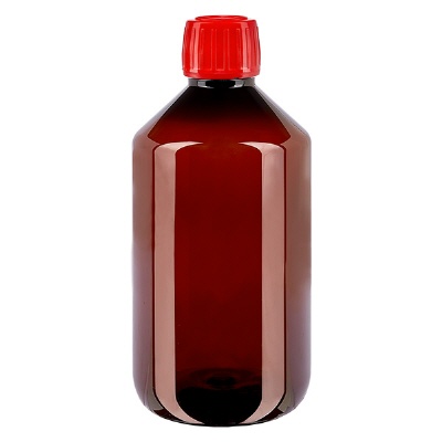 Bild PET Flasche 500ml mit rotem Verschluss OV