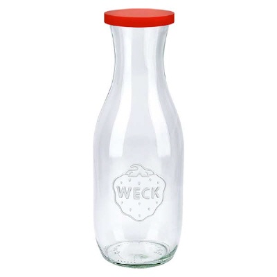 Bild 1062ml Saftflasche WECK RR60 mit Silikondeckel rot