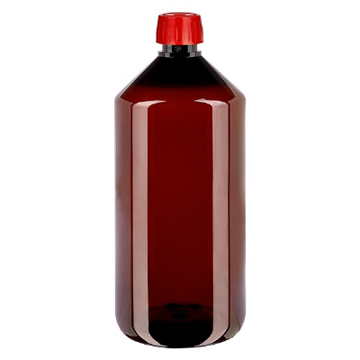 Bild PET Flasche 1000ml mit Entgasungsverschluss rot