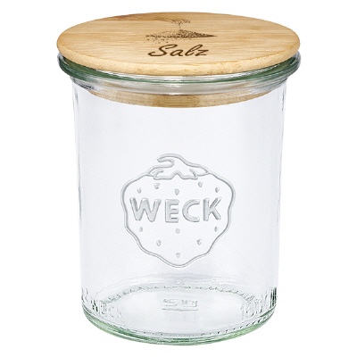 Bild Set Salz: Holzdeckel & WECK Sturzglas 160ml