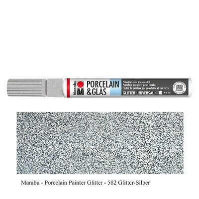 Bild Malstift Glitter-Silber 1-2mm für Glas/Porzellan