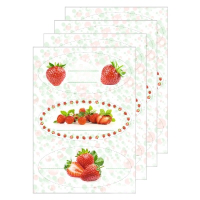 Bild Küchenetiketten "Erdbeere" (12 Aufkleber)