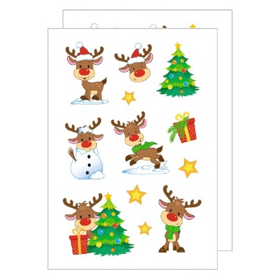 Bild Sticker "Rudolph" (24 Aufkleber mit Glitzer)