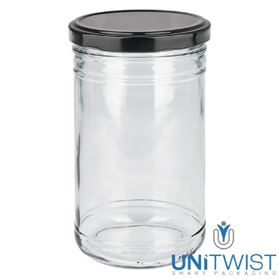 Bild 1053ml Sturzglas mit BasicSeal Deckel schwarz UNiTWIST