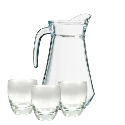 Bild 1 Liter Glaskanne mit 3 Gläsern