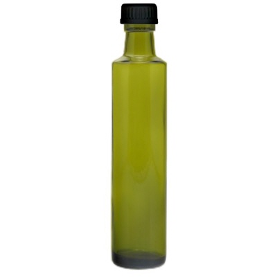 Bild 500ml runde Flasche grün, schwarzer Verschluss