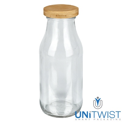 Bild 263ml Flasche mit BioSeal 2-in-1 Holzdeckel UNiTWIST