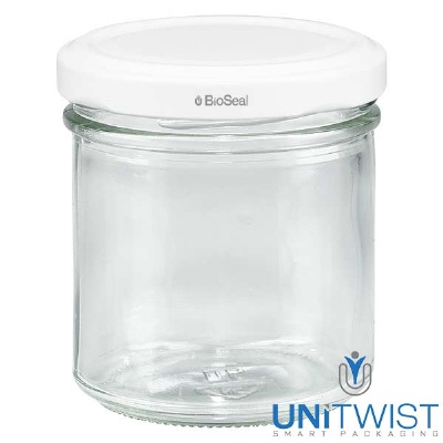 Bild 167ml Sturzglas mit BioSeal Deckel weiss UNiTWIST