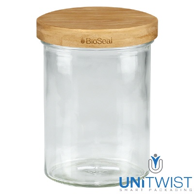 Bild 435ml Sturzglas + BioSeal 2-in-1 Holzdeckel UNiTWIST